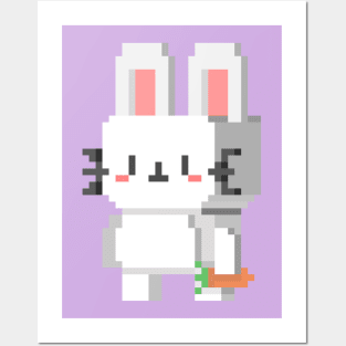 Pixel bunny Posters and Art